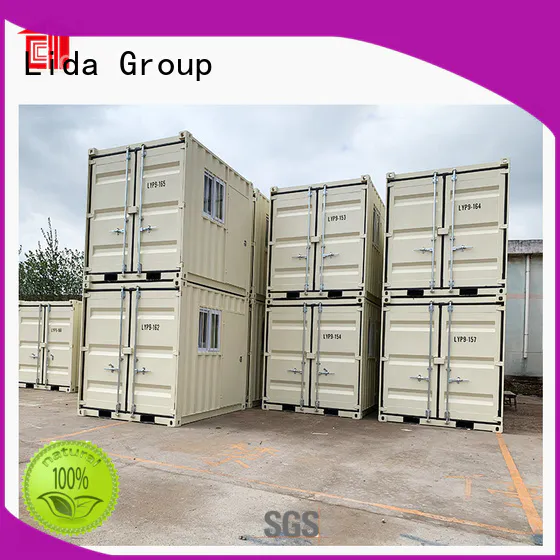 Lida Group cargo crate homes for business used as kitchen, shower room