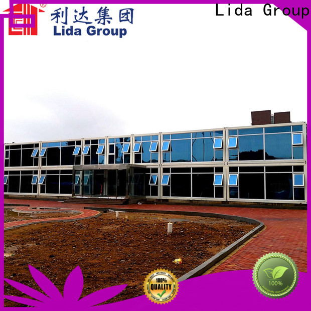 Lida Group shipping container homes inside and out factory used as booth, toilet, storage room