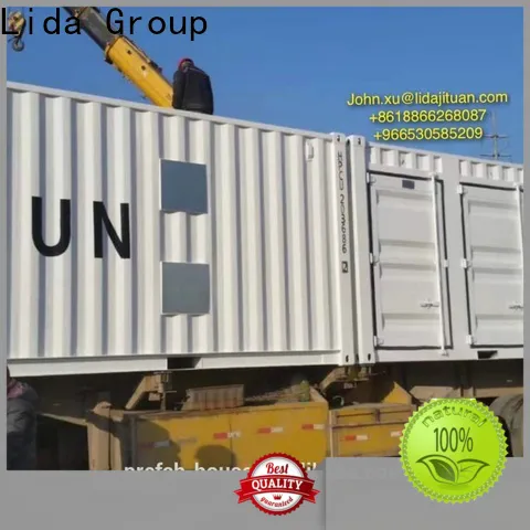 Lida Group building a house out of containers company used as kitchen, shower room