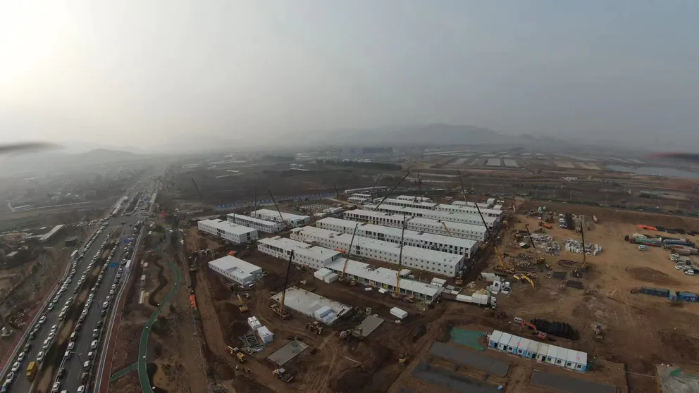 7 days, 28000sqm, Container houses for Qingdao Laoshan Emergency Health Center--- Lida Group